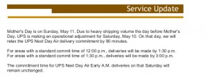 UPS Service Update